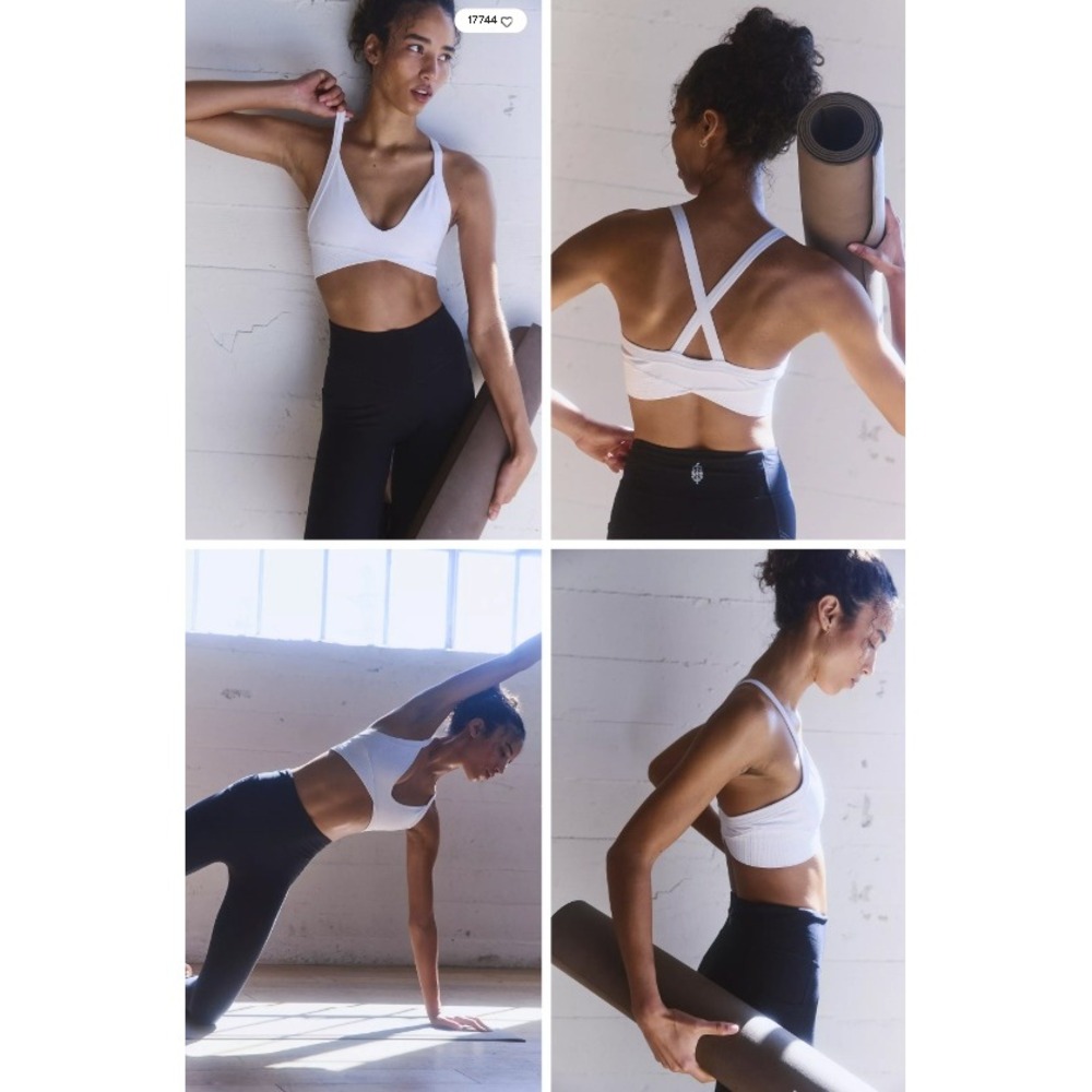 Free People Movement Good Karma Bra White M/L Activewear Yoga
